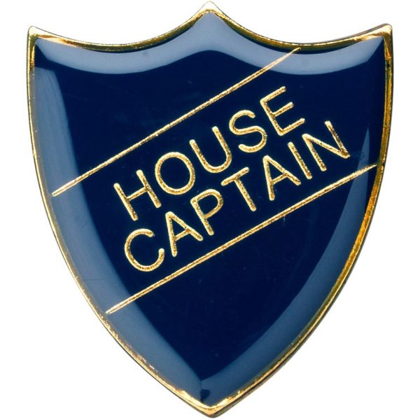 SCHOOL SHIELD BADGE (HOUSE CAPTAIN) - BLUE     1.25in