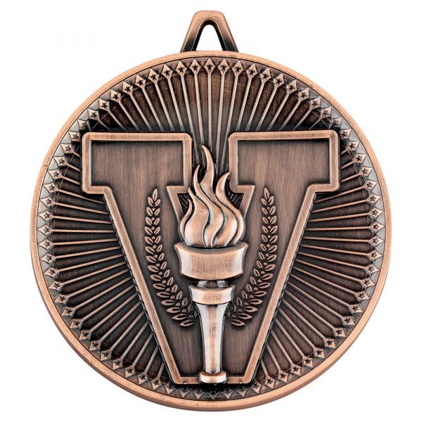VICTORY TORCH DELUXE MEDAL - BRONZE 2.35in