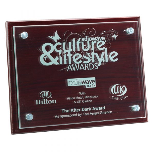 Mahogany Plaque With Glass Front