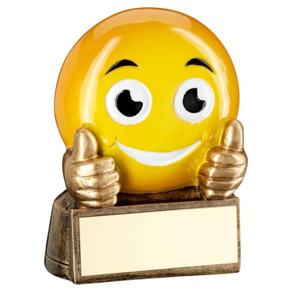 BRZ/YELLOW 'THUMBS UP EMOJI' FIGURE TROPHY - 2.75in