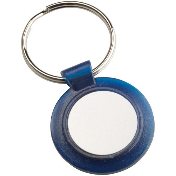 ROUND KEYRING - BLUE (1in CENTRE) 1.5in