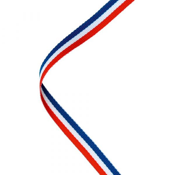 NARROW MEDAL RIBBON RED/WHITE/BLUE - 30x0.4in