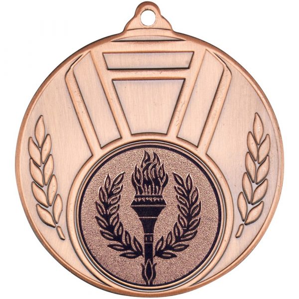 RIBBON AND LEAF MEDAL (1in CENTRE) - BRONZE 2in