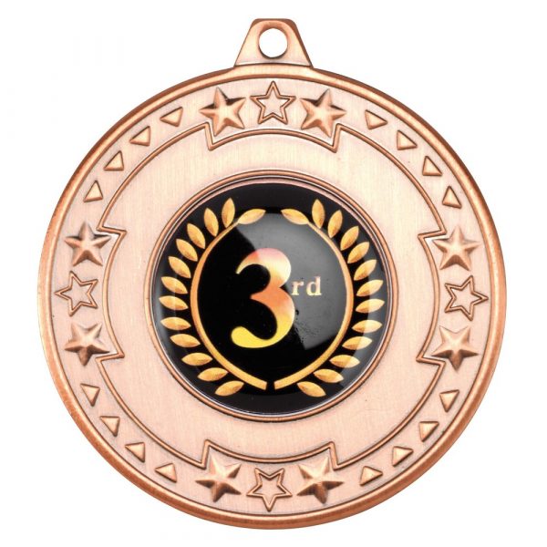 TRI STAR MEDAL (1in CENTRE) - BRONZE 2in