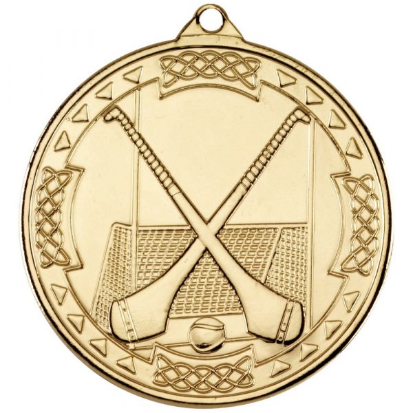 HURLING CELTIC MEDAL - GOLD 2in