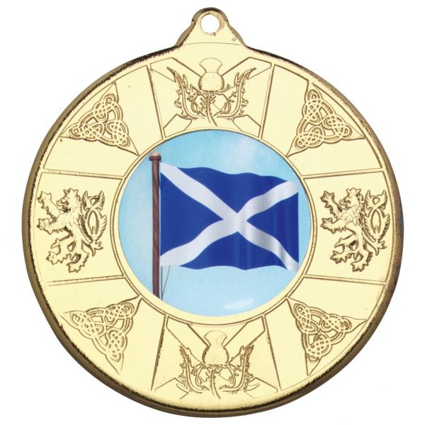 SCOTLAND MEDAL (1in CENTRE) - GOLD 2in