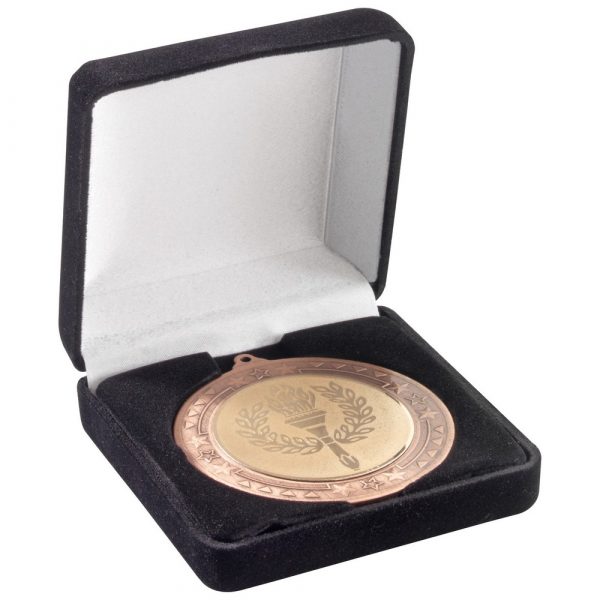 DELUXE BLACK MEDAL BOX - (50/60/70MM RECESS) - 3.5in