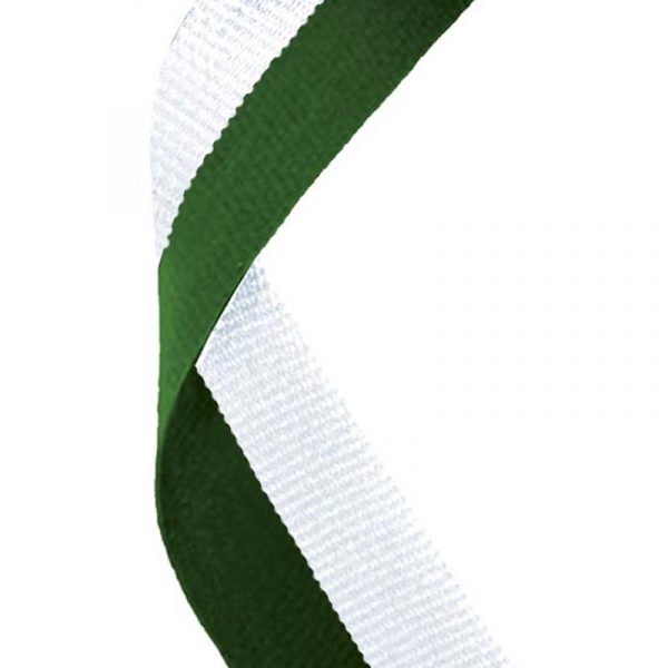 Medal Ribbon Hunter Green & White