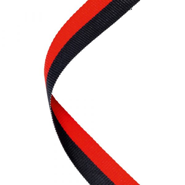 MEDAL RIBBON BLACK/RED - 30 X 0.875in