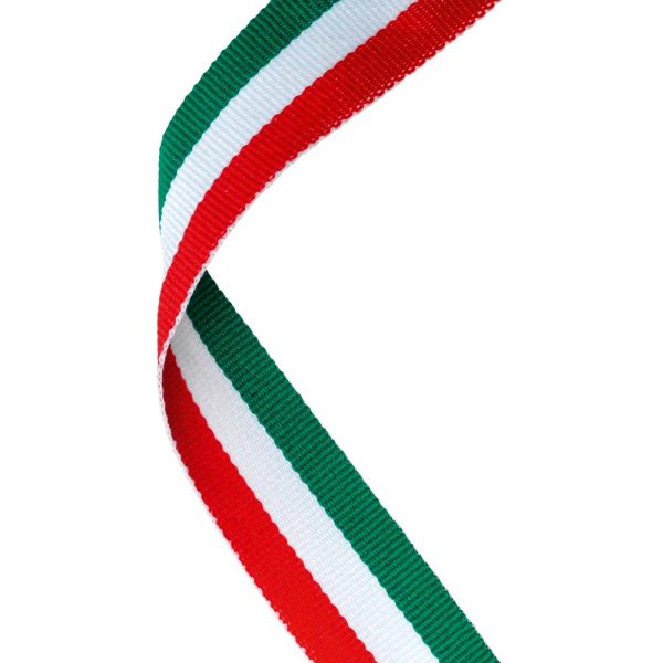 MEDAL RIBBON GREEN/WHITE/RED - 30 X 0.875in