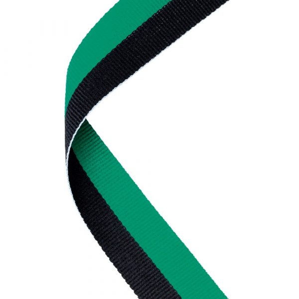 MEDAL RIBBON GREEN/BLACK - 30 X 0.875in