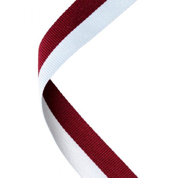 MEDAL RIBBON MAROON/WHITE - 30 X 0.875in