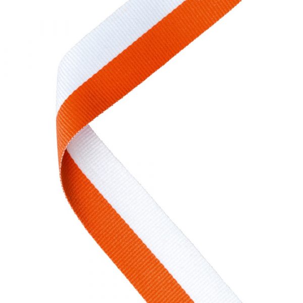 MEDAL RIBBON ORANGE/WHITE - 30 X 0.875in