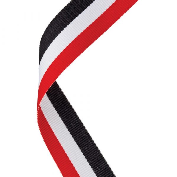 MEDAL RIBBON RED/WHITE/BLACK - 30 X 0.875in