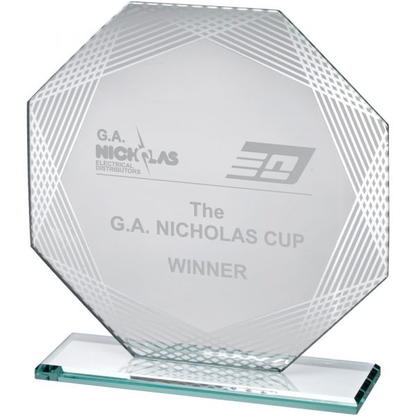 Jade Glass Octagon Plaque