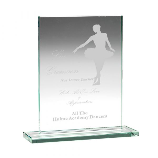 JADE GLASS RECTANGLE PLAQUE (10MM THICK) -     5.5in