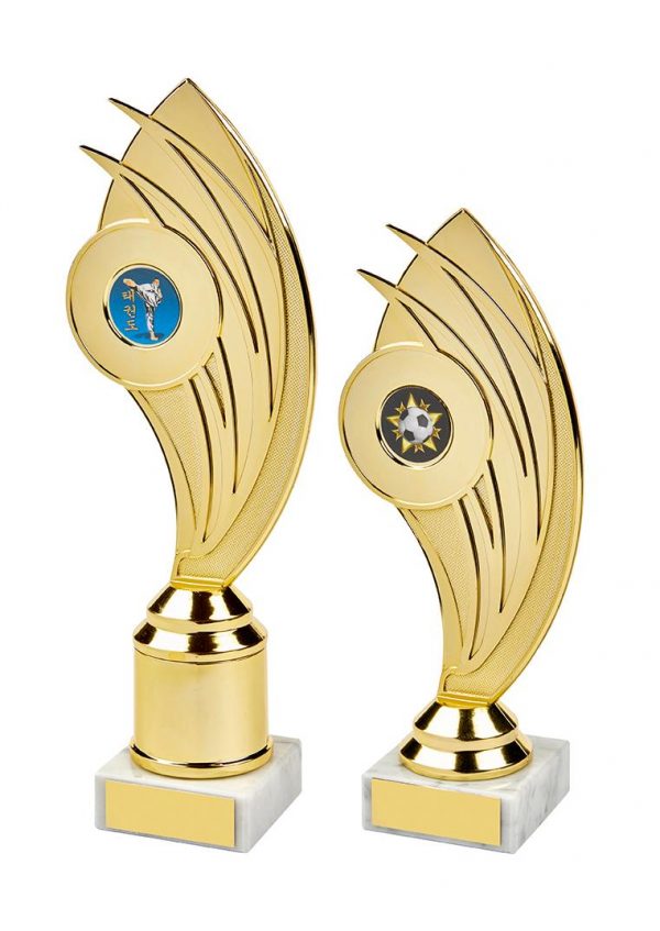 Gold Swoosh Curve Holder Trophy