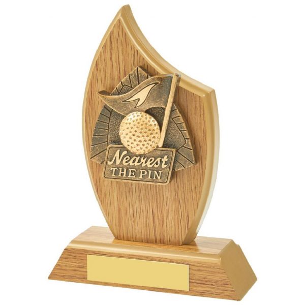 Light Oak Nearest the Pin Wood Plaque Award