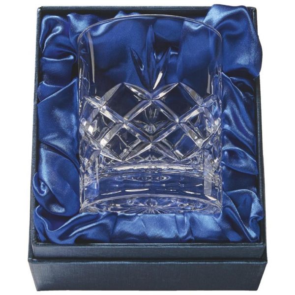 Crystal Tumbler in Presentation Box with Panel for Personalised Engraving