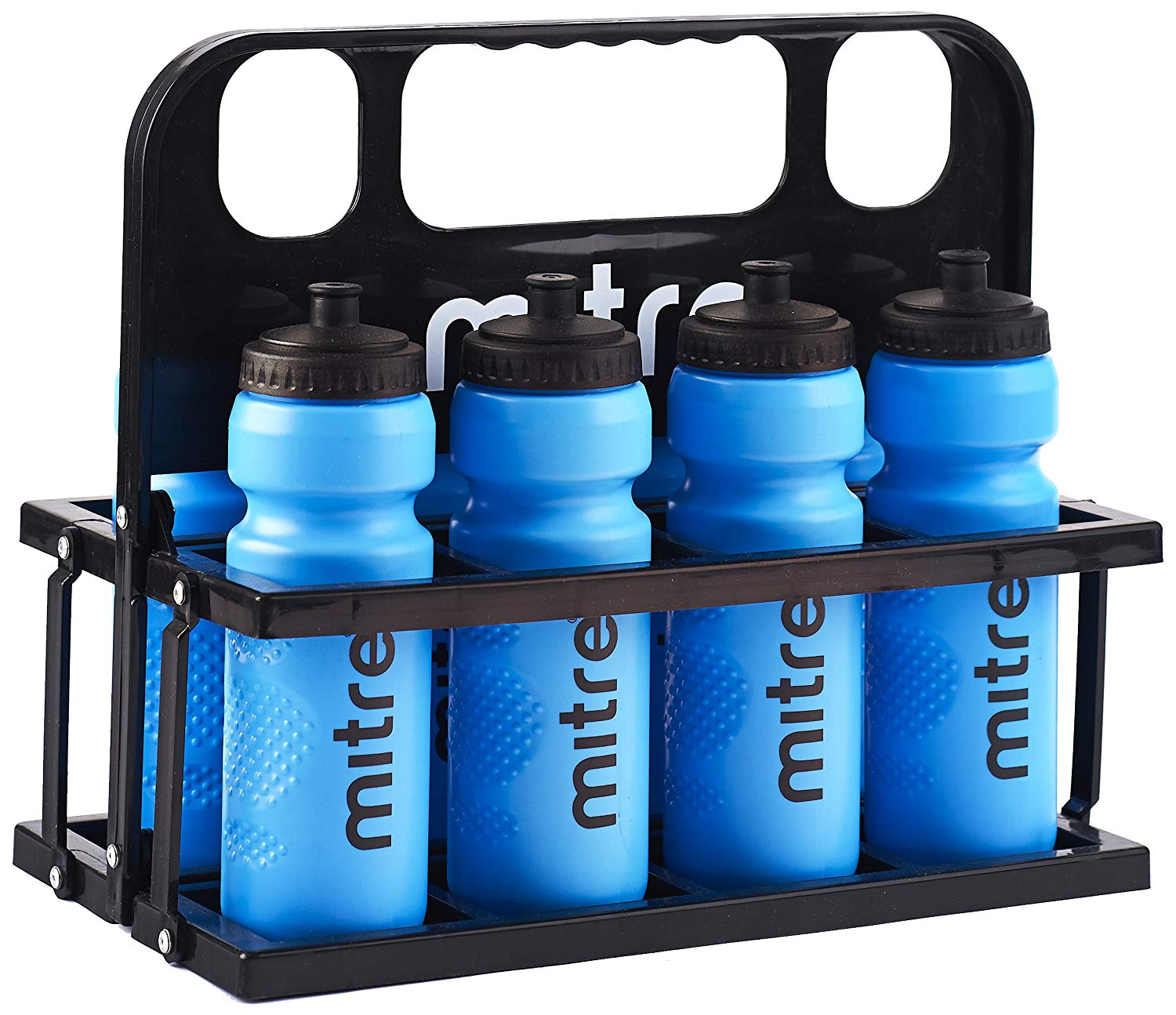 Foldable plastic crate with 8 water bottles 80cl Blue bottles hold 80cl of ...