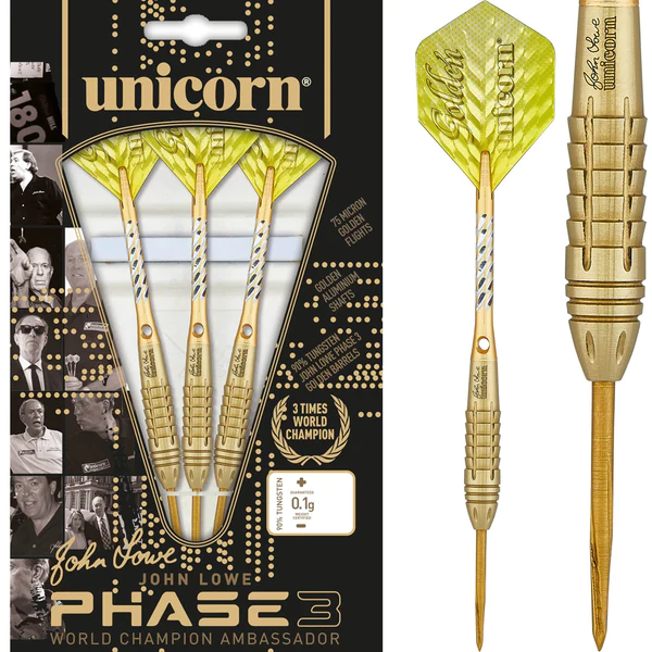 Unicorn - Unicorn John Lowe Darts - Steel Tip - World Champion - Phase 3 - Gold