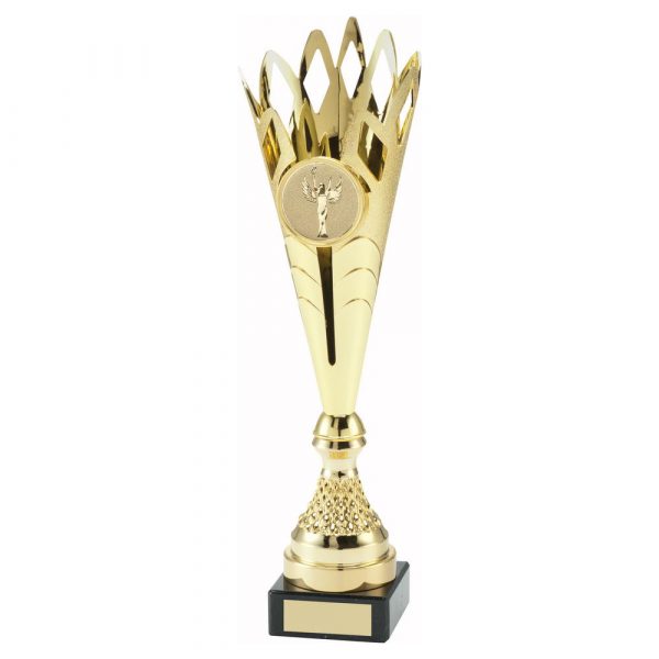 GOLD PLASTIC SPIKEY TROPHY (2in CENTRE) - 14.5in