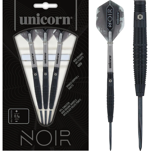Unicorn - Unicorn Noir Darts - Style 2 - Steel Tip - Black - Torpedo Design